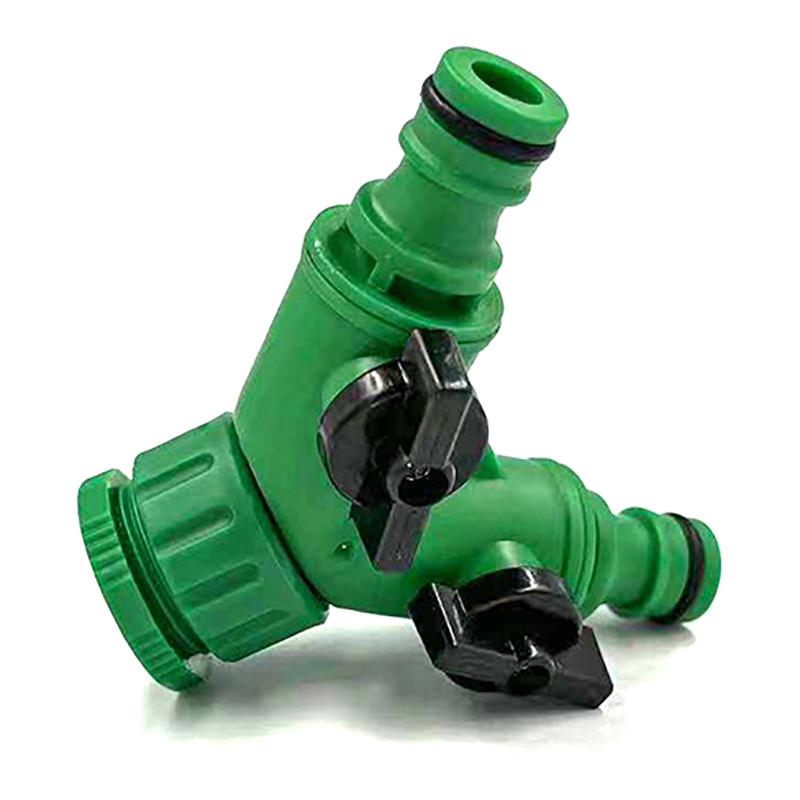 2-Way Garden Tap Water Splitter 1/2" 3/4" Female Thread Y Type Watering Adjustable Switch Controller Valve