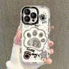 The Cute Puppy Paw Stand Is Suitable for Apple 15 Phone Cases, 14/13PRO, with Fine Hole Mirror Surface and Anti-drop 12/11