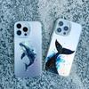 Dolphin Whale Paired Couple Phone Case For iPhone 13 11 12 Pro Max 16 15 14 Pro Max 13 Mini 15 14 Plus Lovers Cover Laser