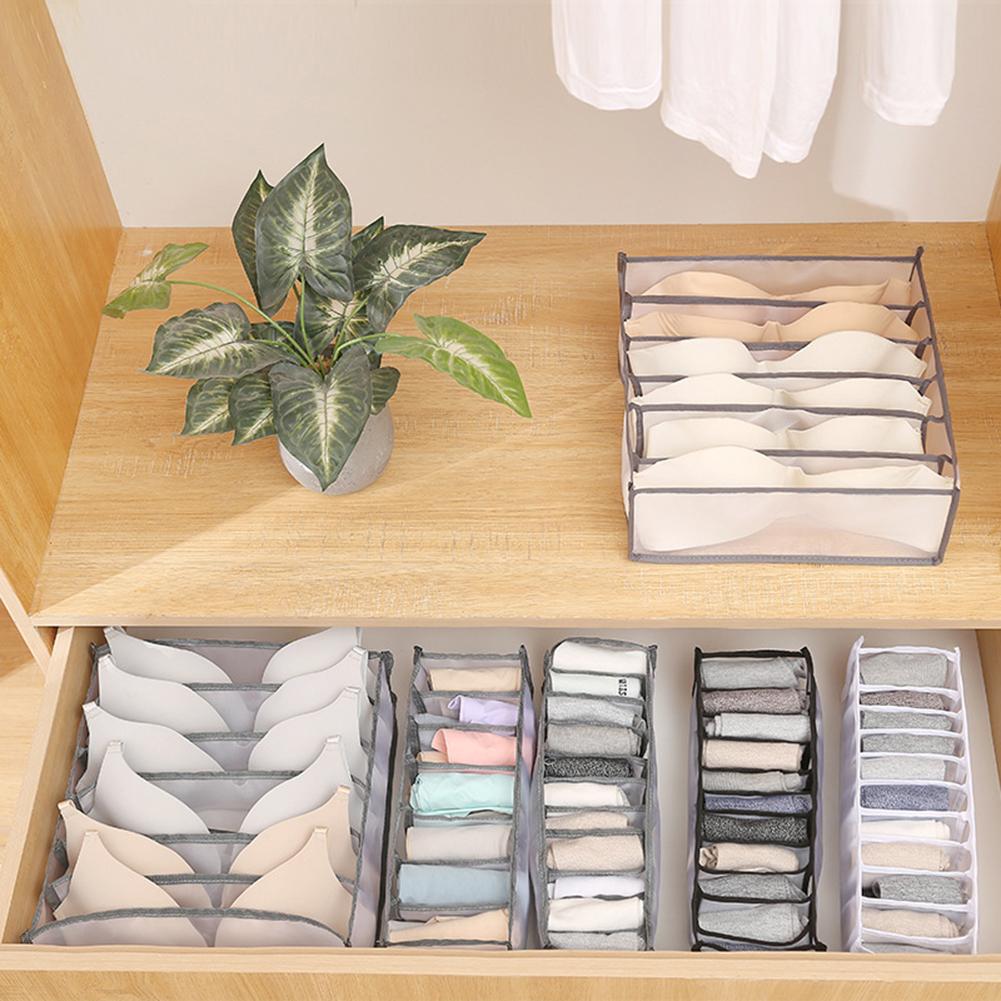 3 piece Storage Box Washable Foldable Household Drawer Underwear Compartmentalization Box