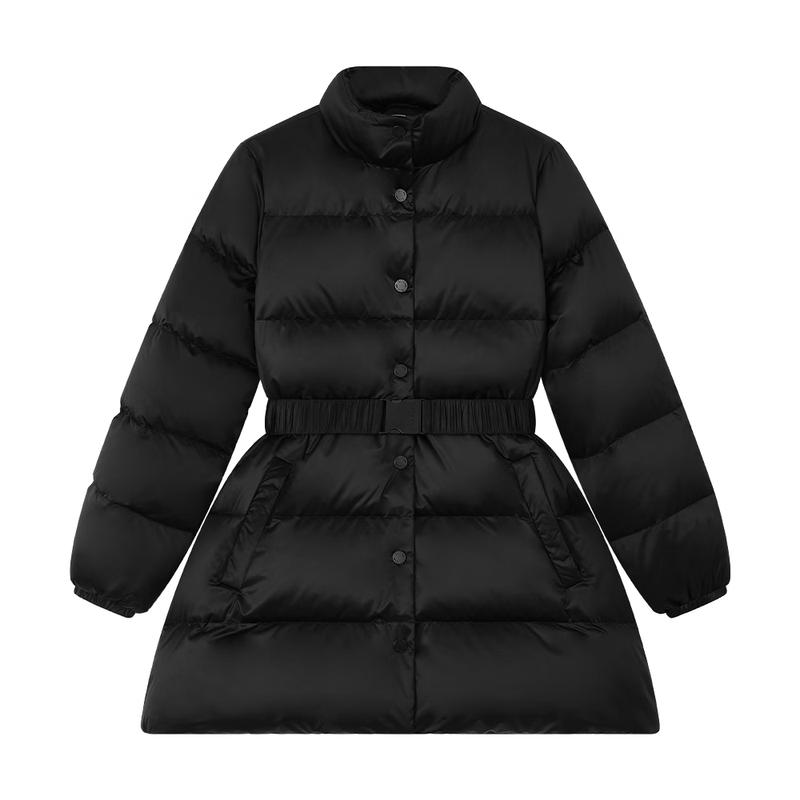 ELLE KIDS Girls  90% Goose Down Satin Cinch-Waist Parka 140