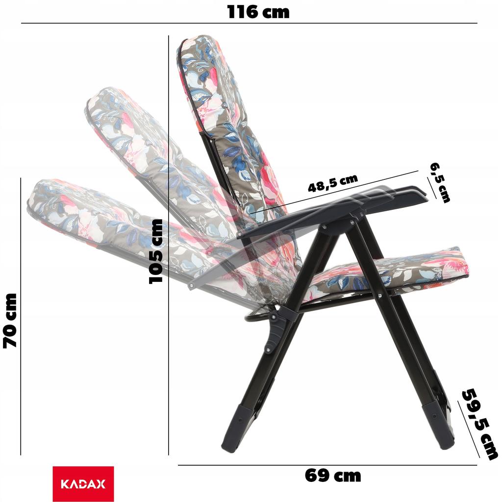 KADAX Garden Beach Chair Adjustable 110kg