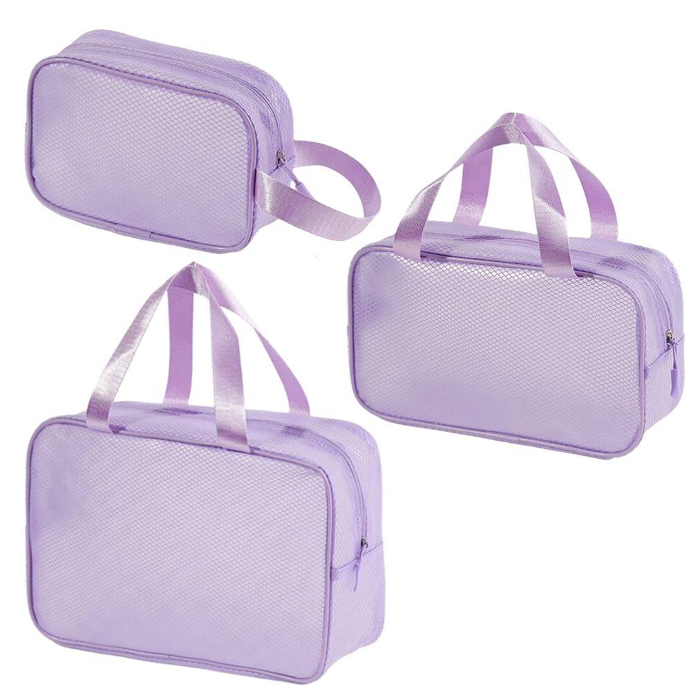 Large Capacity Cosmetic Bag Zipper Make Up Organizer Case New Mesh Makeup Bag  Travel