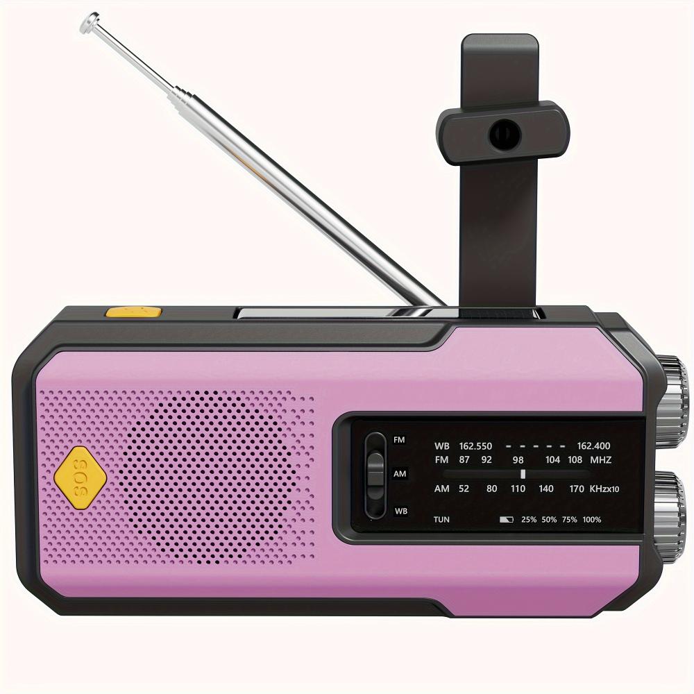 Hand Radio Portable AM/FM Radio, Weather Broadcast Emergency Hand Light Strip, Type-C Mobile Phone Charger and SOS Alarm Function