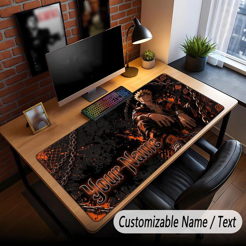 Custom Name Extended Mouse Pad,Naruto Gaming Desk Mat For Home Office Desktop Decor