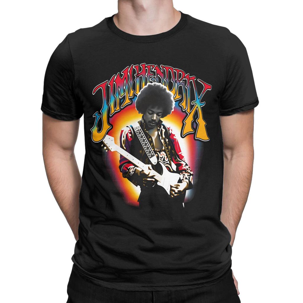 Jimi Hendrix T Shirt for Men 100 Cotton Novelty TShirts Crew Neck Tees Short Sleeve Tops Graphic