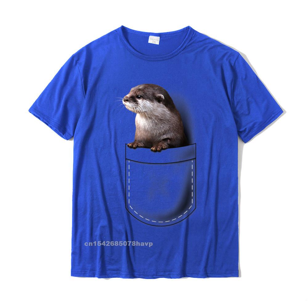 Cute Otter Pocket Peeking Pocket Funny Otter Tshirt Unisex Classic Cosie Tops Shirts Cotton T Shirts Slim Fit