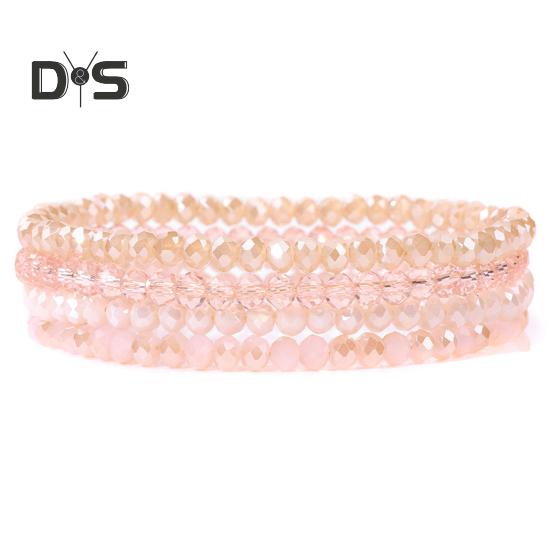 4Pcs/Set Beach Bracelet Fine Workmanship Non-Fading Stacked Bracelet Faux Crystal Versatile Bracelet for Daily Wear