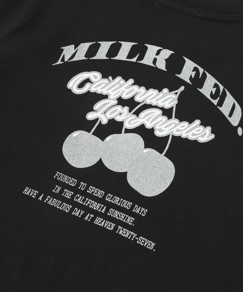 Milkfed Casual Glitter Cherry Compact Tee in Black Women's S/S
