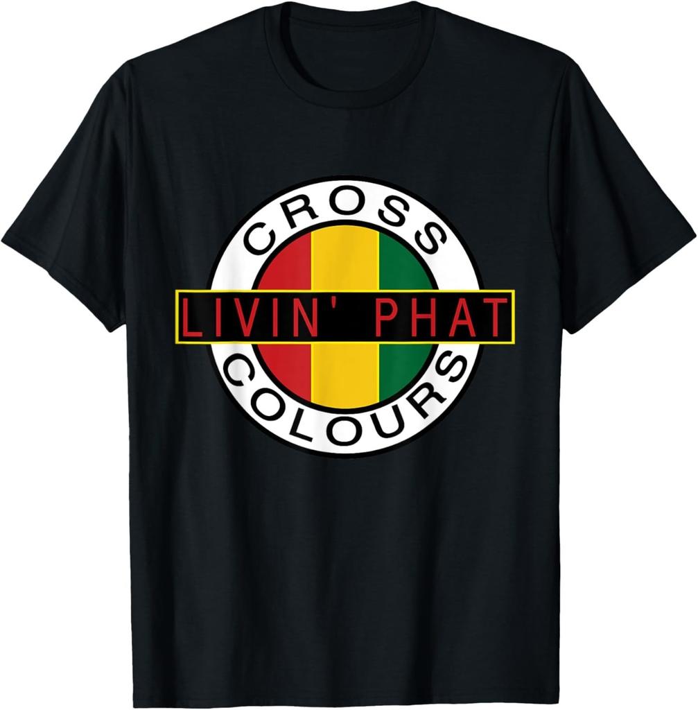 CROSS COLOURS Retro Graphic 1990's Vintage Unisex-Adult T-Shirt
