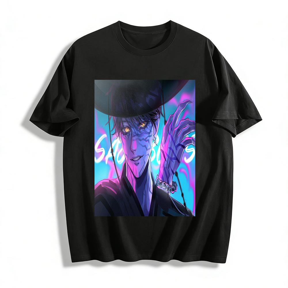 Jujutsu Kaisen Fushiguro Megumi Domain Expansion Print Casual T-shirt Unisex Loose Top Pure cotton T-shirt XXS