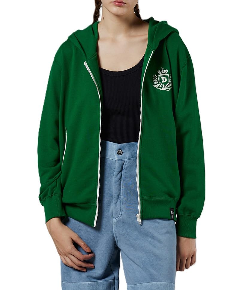 

Double Standard Clothing Green Logo Embroidered Fleece Hoodie Women s (0208-300-251) зелёный