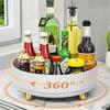 360 Rotation Non-Skid Spice Rack Pantry Cabinet Turntable with Wide Base Storage Bin Rotating Organizer for Kitchen Seasoning