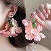Französische Romantische Retro Farbverlauf Rose Quaste Übertrieben Perlen Damen Ohrringe