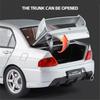 1/24 Mitsubishis Lancer Evolution Alloy Sports Car Model Diecasts Metal Racing Vehicles Car Model Sound and Light Kids Toys Gift