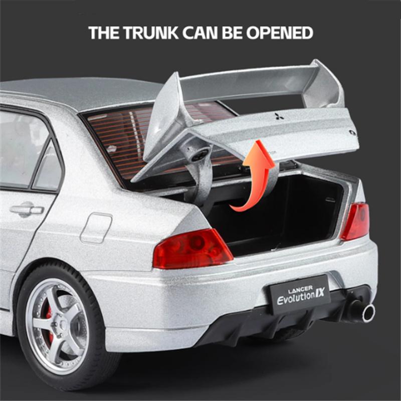1/24 Mitsubishis Lancer Evolution Alloy Sports Car Model Diecasts Metal Racing Vehicles Car Model Sound and Light Kids Toys Gift
