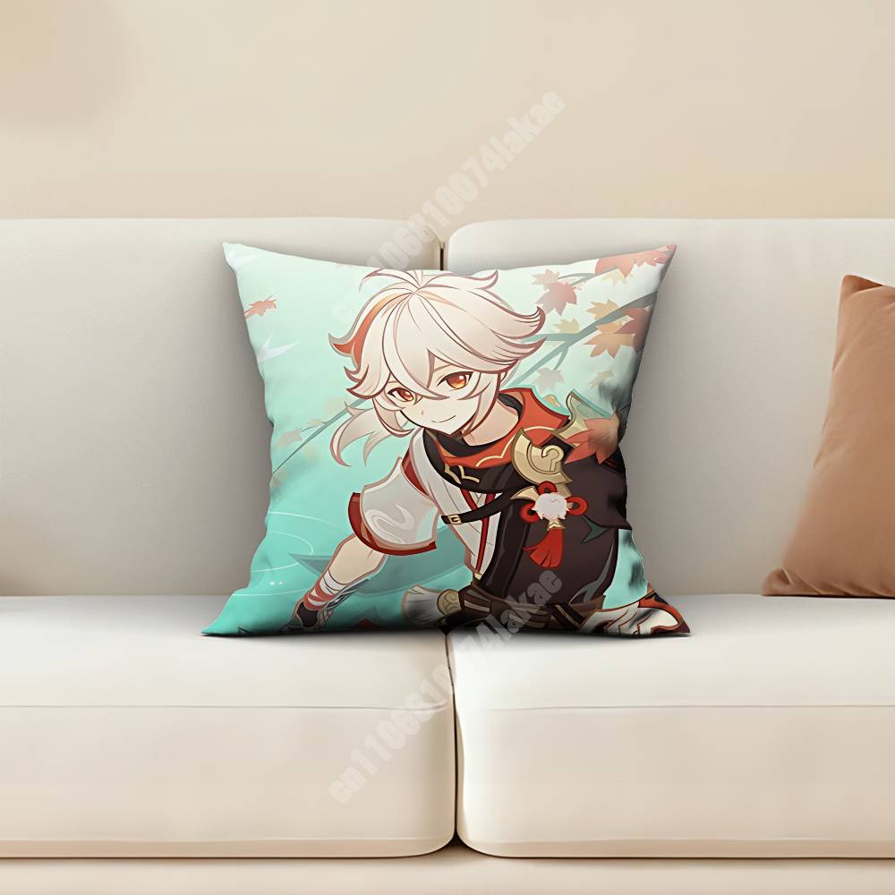 Genshin Impact Kaedehara Kazuha Pillow Cover Cushion Case Sofa Couch Modern Apartment Decor Family Furnishing
