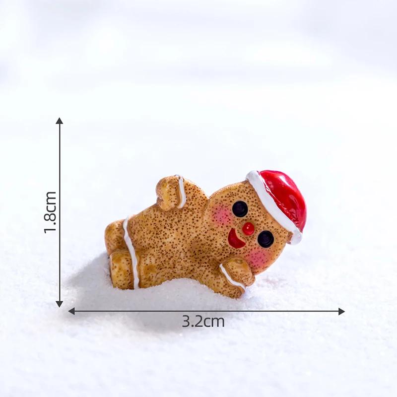 New Mini Christmas Ornament Gingerbread Man Snowman Micro Landscape Dollhouse Model DIY Dollhouse Christmas Decorations