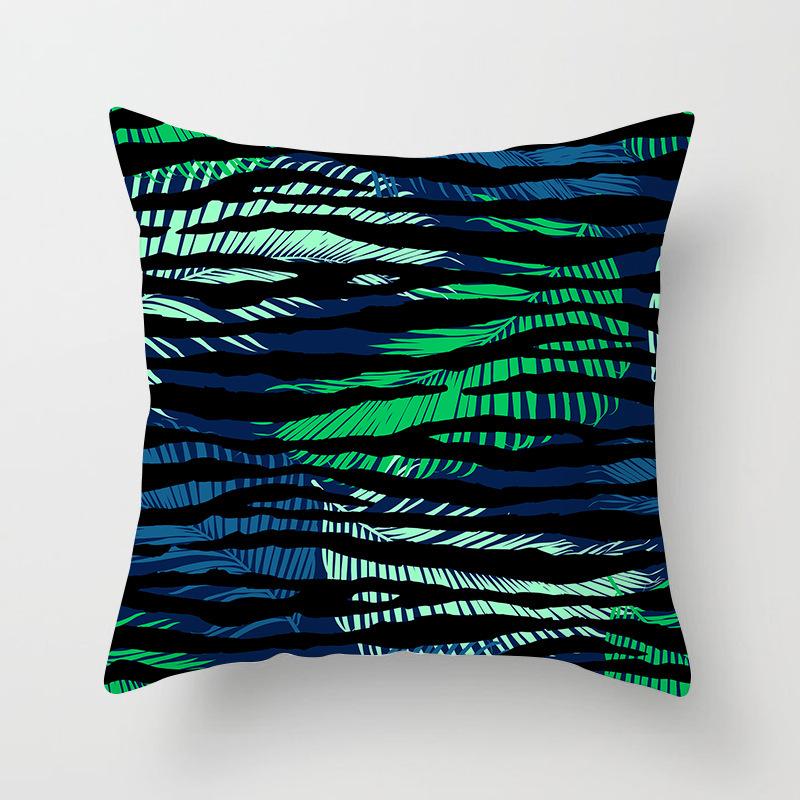 Summer Tropical Floral Cushion Cover Home Decor Office Sofa Pillowcase Green Plant Throw Pillowcase