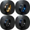8MM Black Titanium Ring for Men Boys Simple Stainless Steel Trendy Rainbow Groove  Accessory Gift