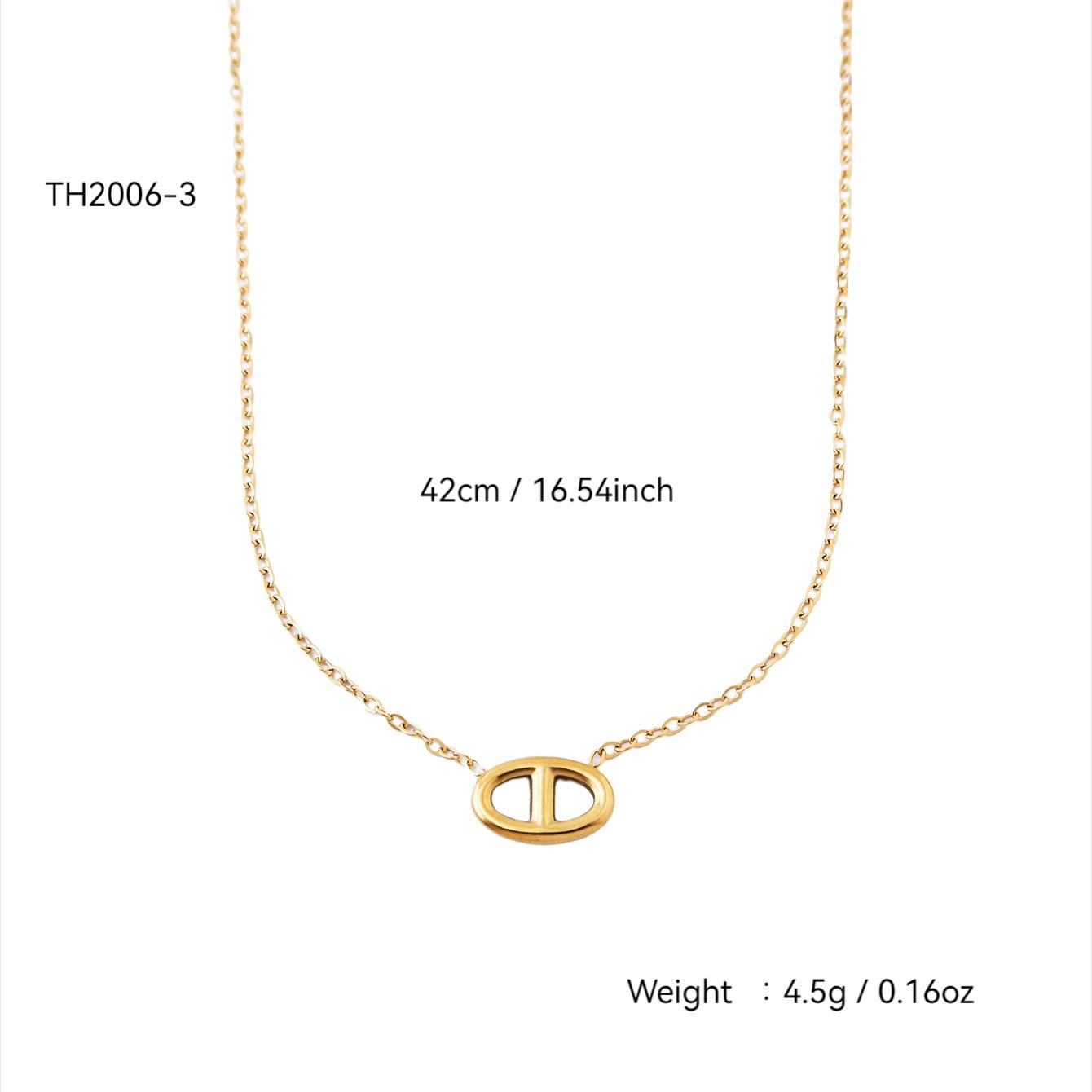 

Модная Личность Универсальный Высококачественный Чувство Нержавеющей Стали 18K Позолоченная Подвеска-Ожерелье Пятачок для Женщин