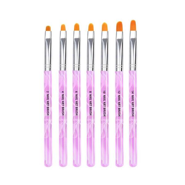 

Кисти для гелевых ногтей, 7 шт. Кисти для дизайна ногтей Кисть для наращивания полигеля Кисть для наращивания ногтей Кисть для нанесения лака Ручка Набор кистей для очистки ногтей