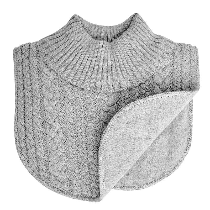 

Детский вязаный шарф с искусственным воротником для мальчиков и девочек, бархатный жилет, шарф-пуловер, чехол для шеи
