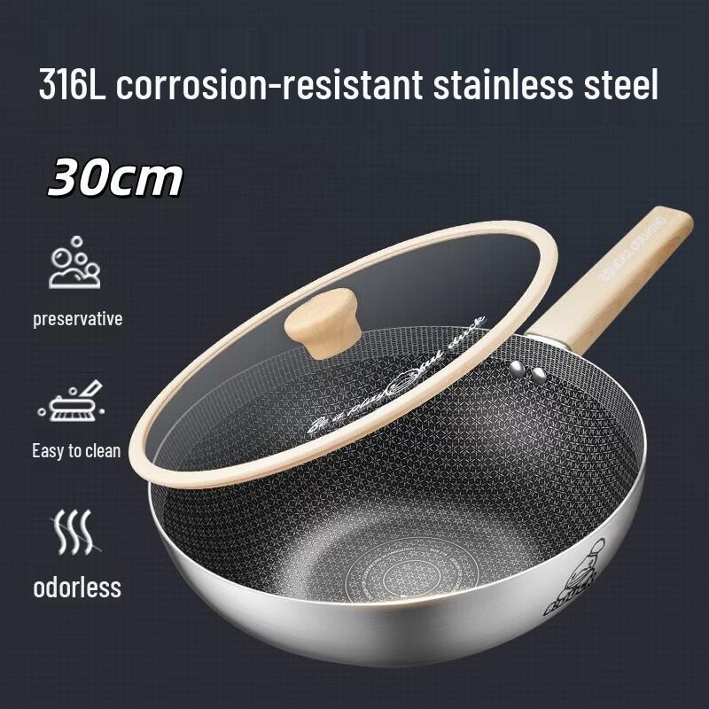 

COOKER KING 316 Stainless Steel Non-stick Wok