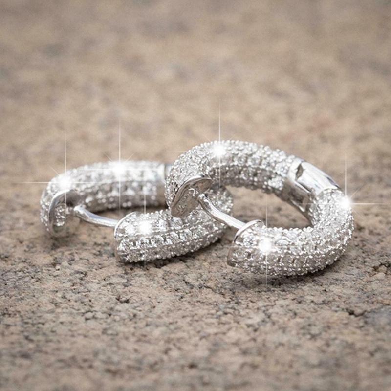 

Панк Мужские Женские Серьги-Кольца с Сияющим Белым Цирконом Простые Повседневные Маленькие Серьги Свадебная Вечеринка Модные Ювелирные Изделия Подарки