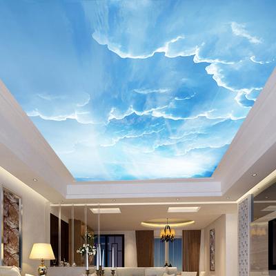 Benutzerdefinierte 3D-Fototapete, blauer Himmel, weiße Wolken, Deckenwandbilder für Wohnzimmer, Schlafzimmer, Heimdekoration, Deckenwandpapier