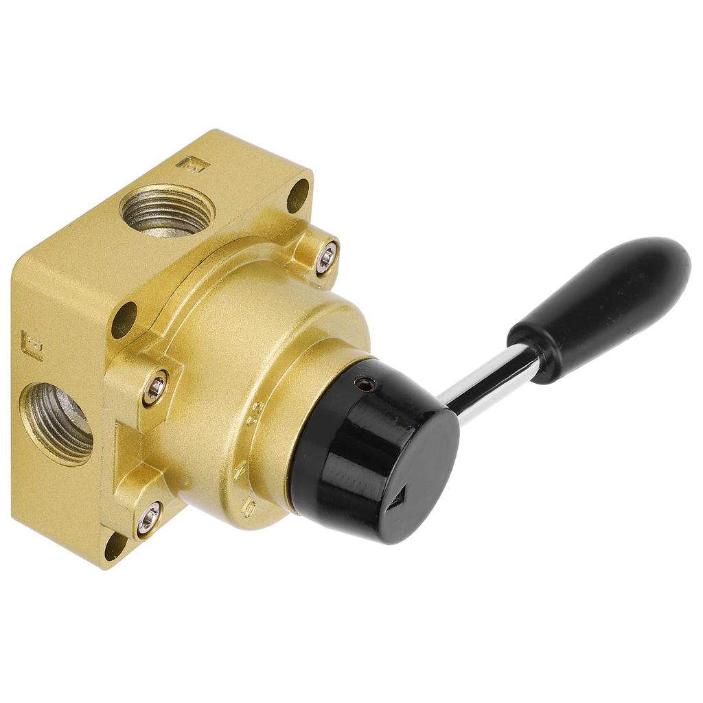 Rotary Lever Hand Valve 3 Position 4 Way Pneumatic Air Flow Control Switch Equipment HV‑04