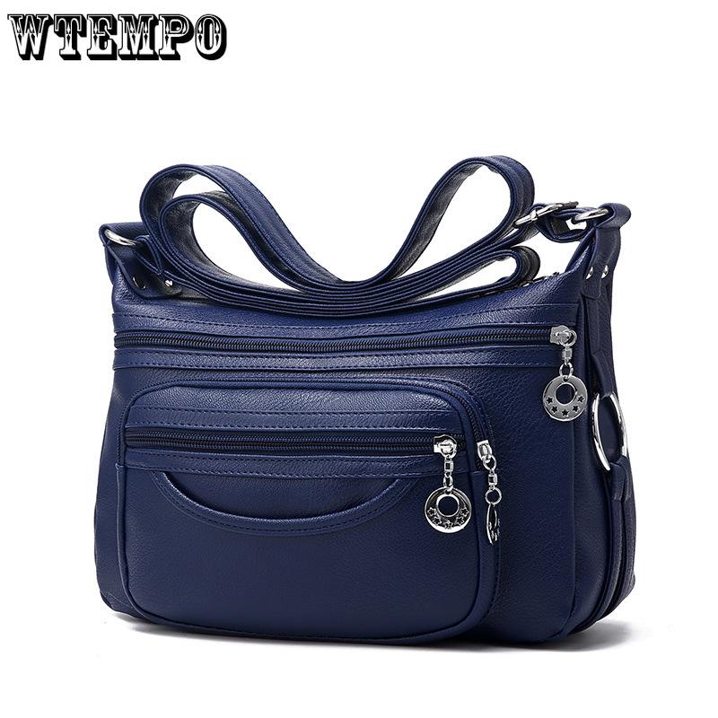 Damentasche Weiches Leder Umhängetasche Mittleren Alters Mama-Tasche Lässig Crossbody Mittleren Alters Damentasche