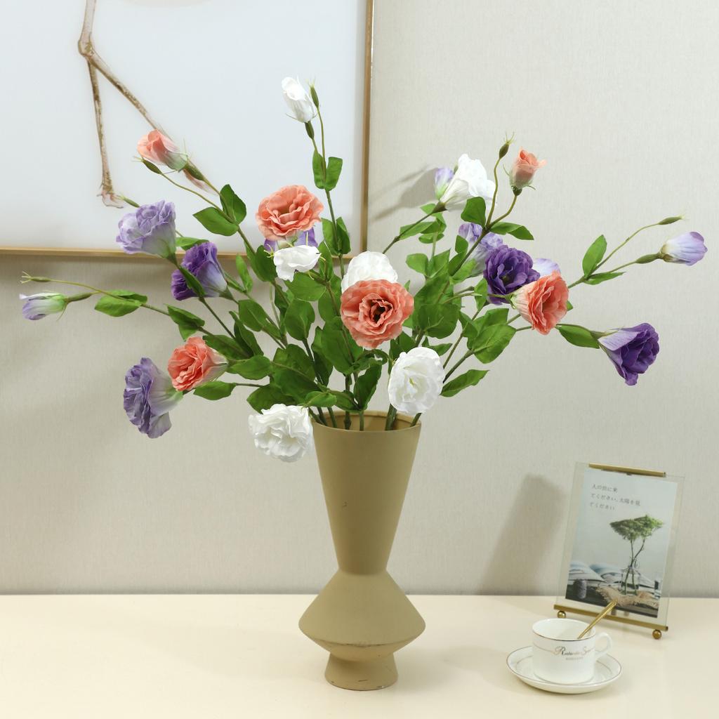 3-Head moisturizing Platycodon flower simulation flower European-style home furnishing living room ornament fake flower