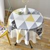 Tablecloth Nordic Style Plaid Print Round Shape Tablecloth Wrinkle Resistant Spill Proof Smooth Winter Table Cover Home Decor
