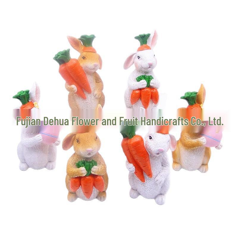 Easter Bunny Carrot House with Colored Eggs - Resin Home Decor & Gifts
