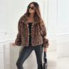 Lässige lockere Oberbekleidung Herbst Winter Damen Tops Neue Mode Leopardenmuster Damen Mäntel Jacken Strickjacke Kleidung
