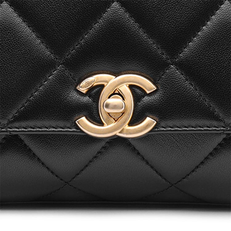 Chanel 22SS Lambskin Shoulder Bag, Crossbody Bag Mini Women's Black AS3239-B08012-94305
