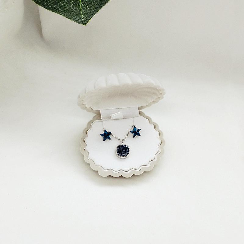 Velvet Cartoon Jewelry Box with Necklace, Earrings & Ring for Kids