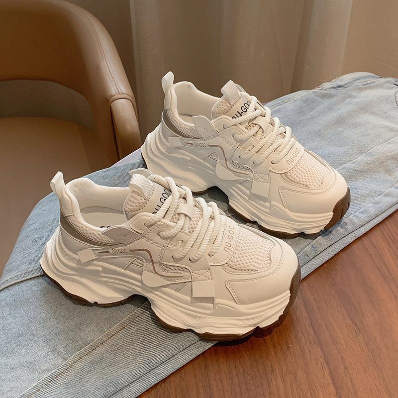 Versatile platform dad shoes, women's autumn and winter show small feet and increase in height, new fried street velvet casual sports shoes