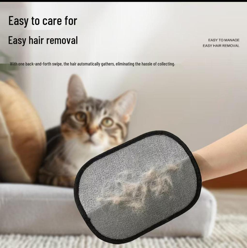 Pet Hair Removal Glove & Grooming Brush for Cats & Dogs