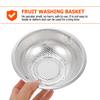 Stainless Steel Draining Basket Food Grade Safe No Smell Deformation Resistant Fruit Vegetable Rice Washing Basket Kitchen Drain