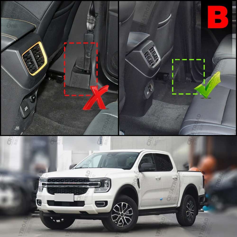 Car Floor Mats For Ford Ranger  2024 2025 Automobile Carpet Cover Interior Details Accessories Protective Pad Parts