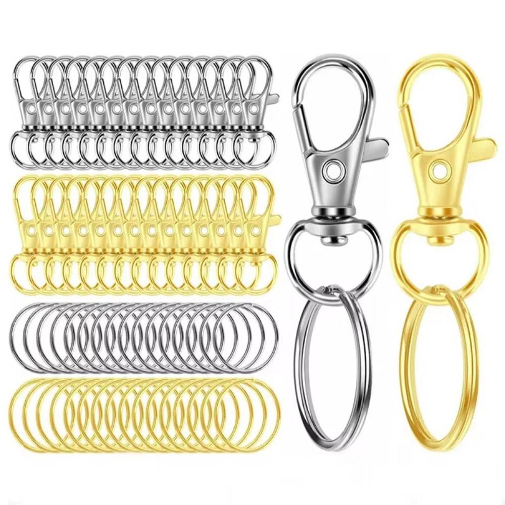100Pcs Rust-Resistant Key Chain Clip 360 Degree Rotating Rotary Clasp Hook Gift Making