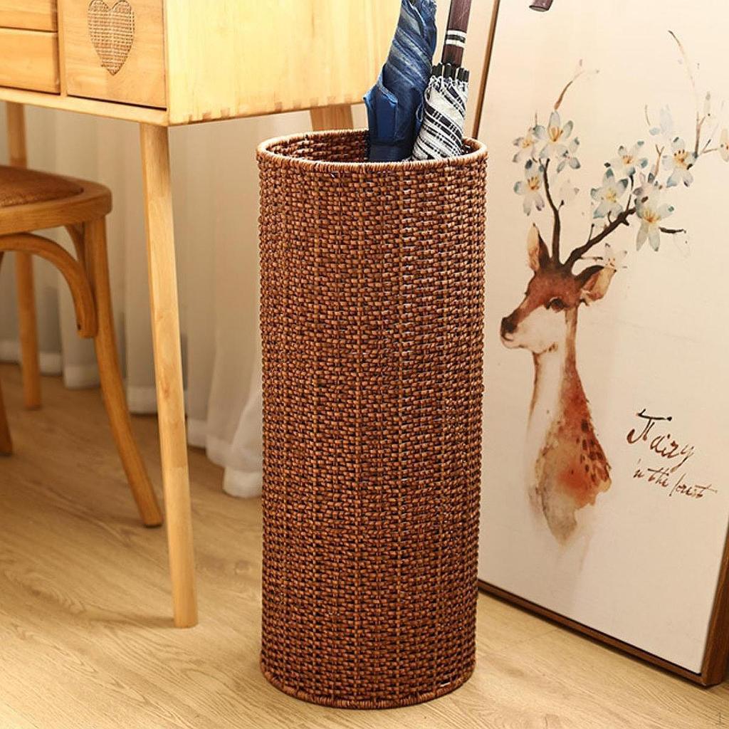 Bucket Rain Gear Storage Organizer Home Organization Decorative Umbrella Rack Handwoven Basket for
