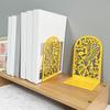 2Pcs Book Ends for Shelves Hollowed Bird Flower Metal Bookends Heavy Duty Book End Decorative Book Stoppers for Shelves