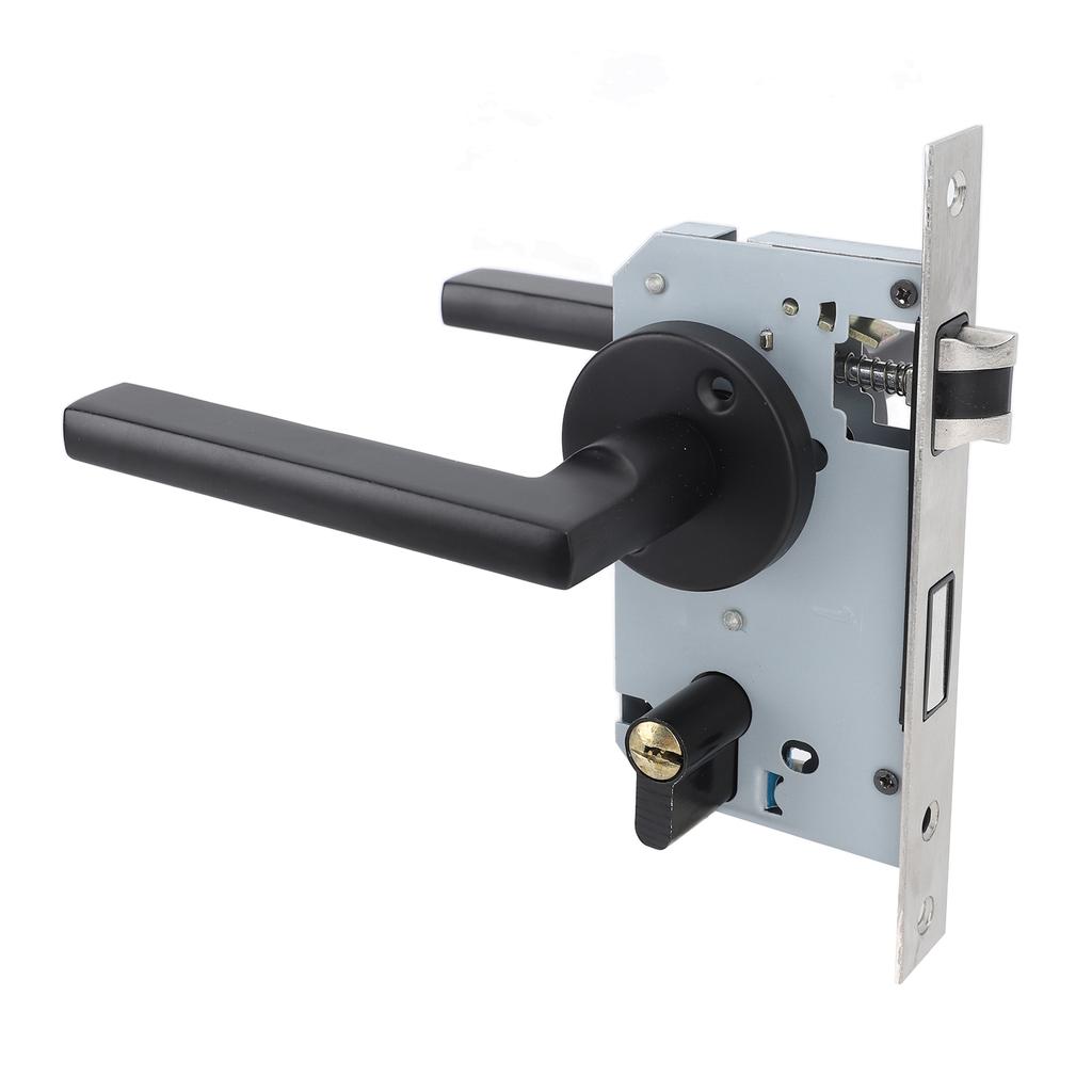 Haustürgriffschloss Aluminium Schwarz Antioxidation Beschichtung Stoßfestigkeit Türhebel für Schlafzimmer