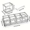 1SET/2SET Four Compartment Transparent Seasoning Box with Spoon Lid and Storage Base Sugar, MSG Four in One Storage Container
