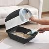 Enclosed Plastic Litter Box Extra Large Odor Resistant Easy Cleaning Covered Kitty Litter Box with Scoop for Indoor Cats