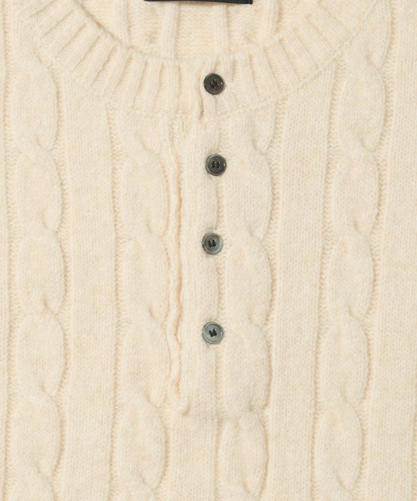 OTHERFITS Oversized Henley Neck Cable Knit (Ivory)