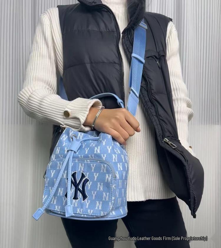 MLB Korea Women's College Style NY Embroidered Monogram Shoulder Bag
